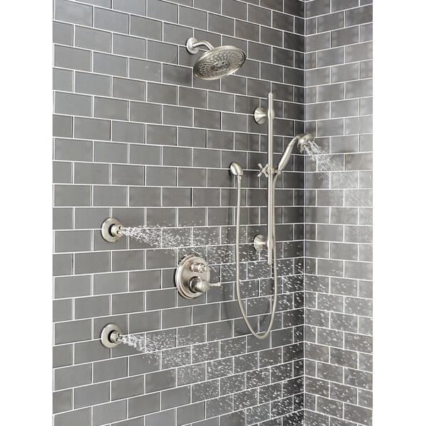 DELTA® Universal Showering 52687-SS Raincan Showerhead, 1.75 gpm, 3 -Spray, Wall Mounting, 8-1/4 in Head, Stainless thumbnail 4
