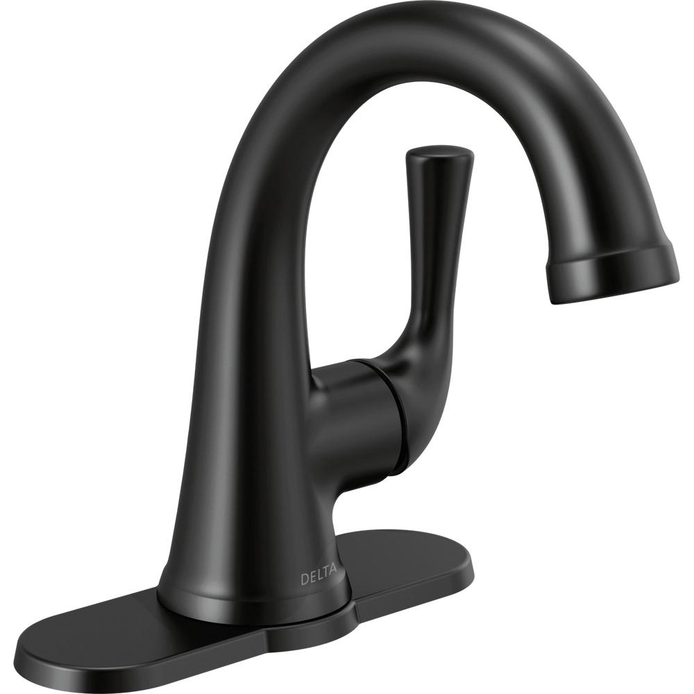 DELTA® Kayra® 533LF-BLMPU Bathroom Faucet, 1-Handle, Deck, Single-Handle, Pop-Up, Matte Black thumbnail 2