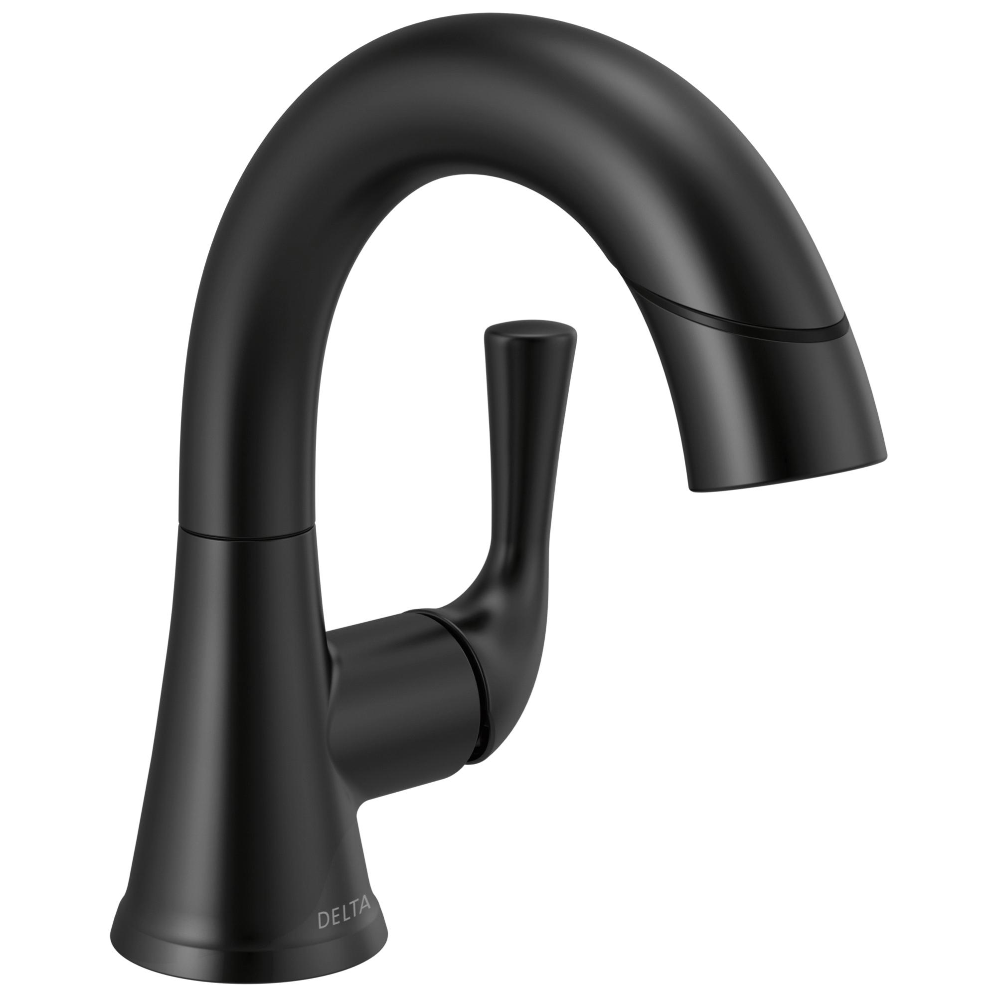 delta® 533LF-BLPDMPU Bathroom Faucet, 1-Handle, Deck, Single-Handle, Push Pop-Up, Matte Black