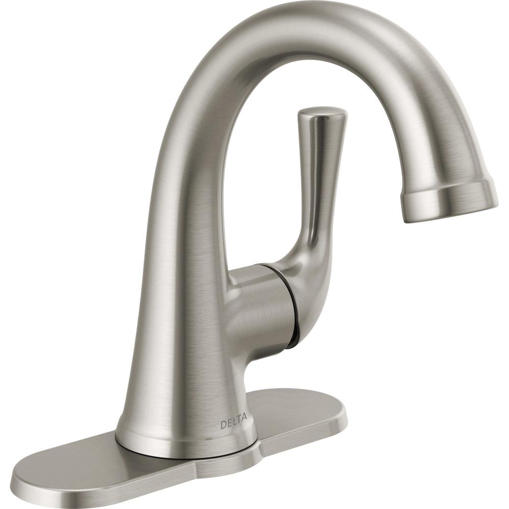 DELTA® Kayra® 533LF-SSMPU Bathroom Faucet, 1-Handle, Deck, Single-Handle, Pop-Up, Brilliance® Stainless