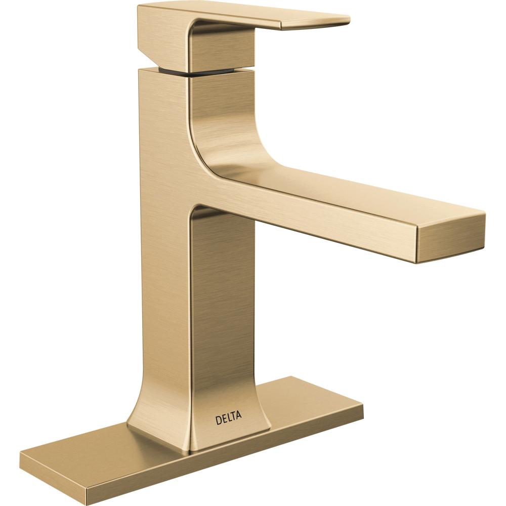 DELTA® Velum™ 537-CZMPU-DST Bathroom Faucet, 1-Handle, Deck, Single-Handle, Pop-Up, Brilliance® Champagne Bronze thumbnail 4