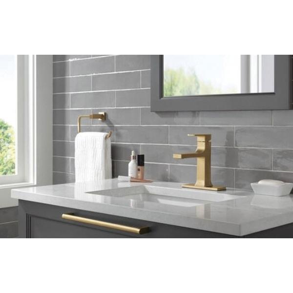 DELTA® Velum™ 537-CZMPU-DST Bathroom Faucet, 1-Handle, Deck, Single-Handle, Pop-Up, Brilliance® Champagne Bronze