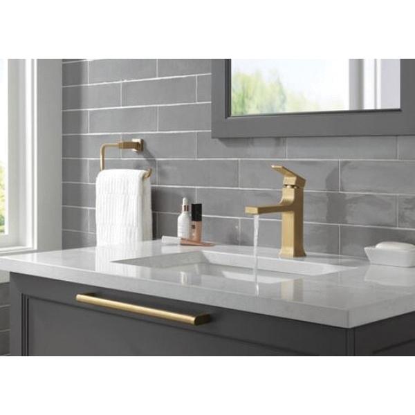 DELTA® Velum™ 537-CZMPU-DST Bathroom Faucet, 1-Handle, Deck, Single-Handle, Pop-Up, Brilliance® Champagne Bronze thumbnail 2
