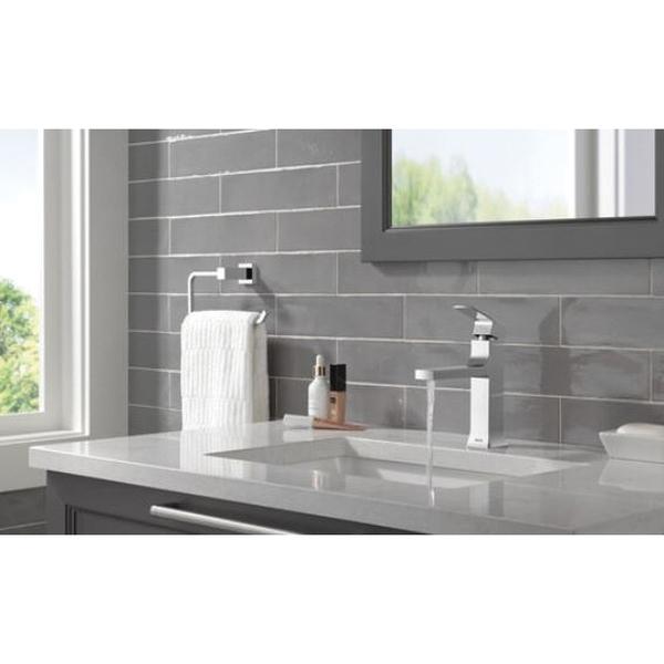 DELTA® Velum™ 537-MPU-DST Bathroom Faucet, 1-Handle, Deck, Single-Handle, Pop-Up, Chrome