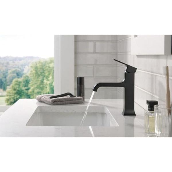 DELTA® Velum™ 539-BLMPU-DST Bathroom Faucet, 1-Handle, Deck, Single-Handle, Pop-Up, Matte Black thumbnail 4