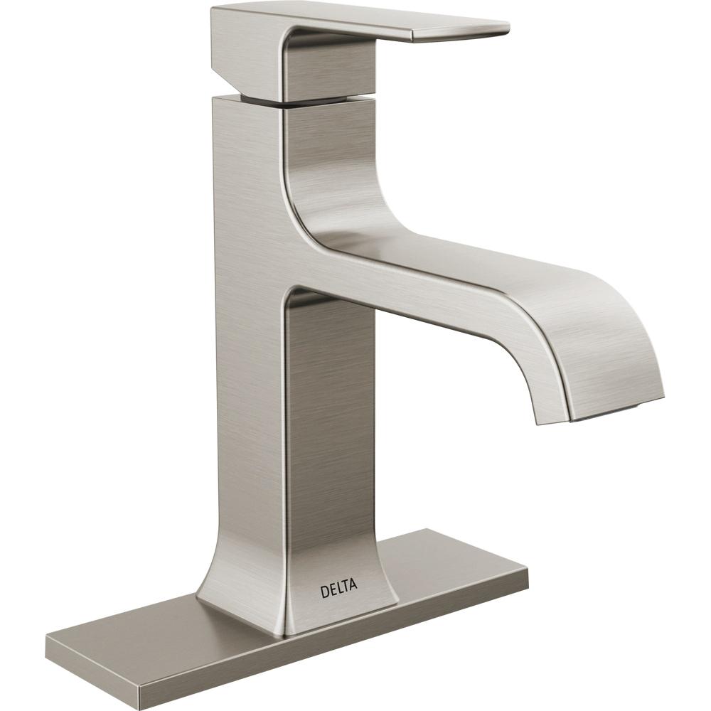 DELTA® Velum™ 539-SSMPU-DST Bathroom Faucet, 1-Handle, Deck, Single-Handle, Pop-Up, Brilliance® Stainless thumbnail 3