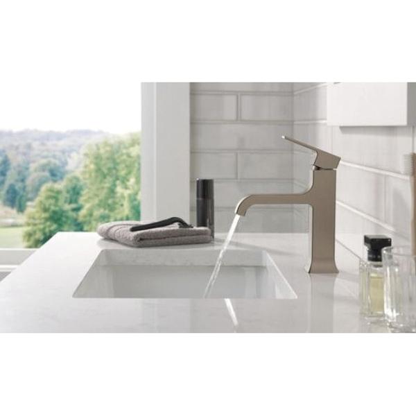 DELTA® Velum™ 539-SSMPU-DST Bathroom Faucet, 1-Handle, Deck, Single-Handle, Pop-Up, Brilliance® Stainless