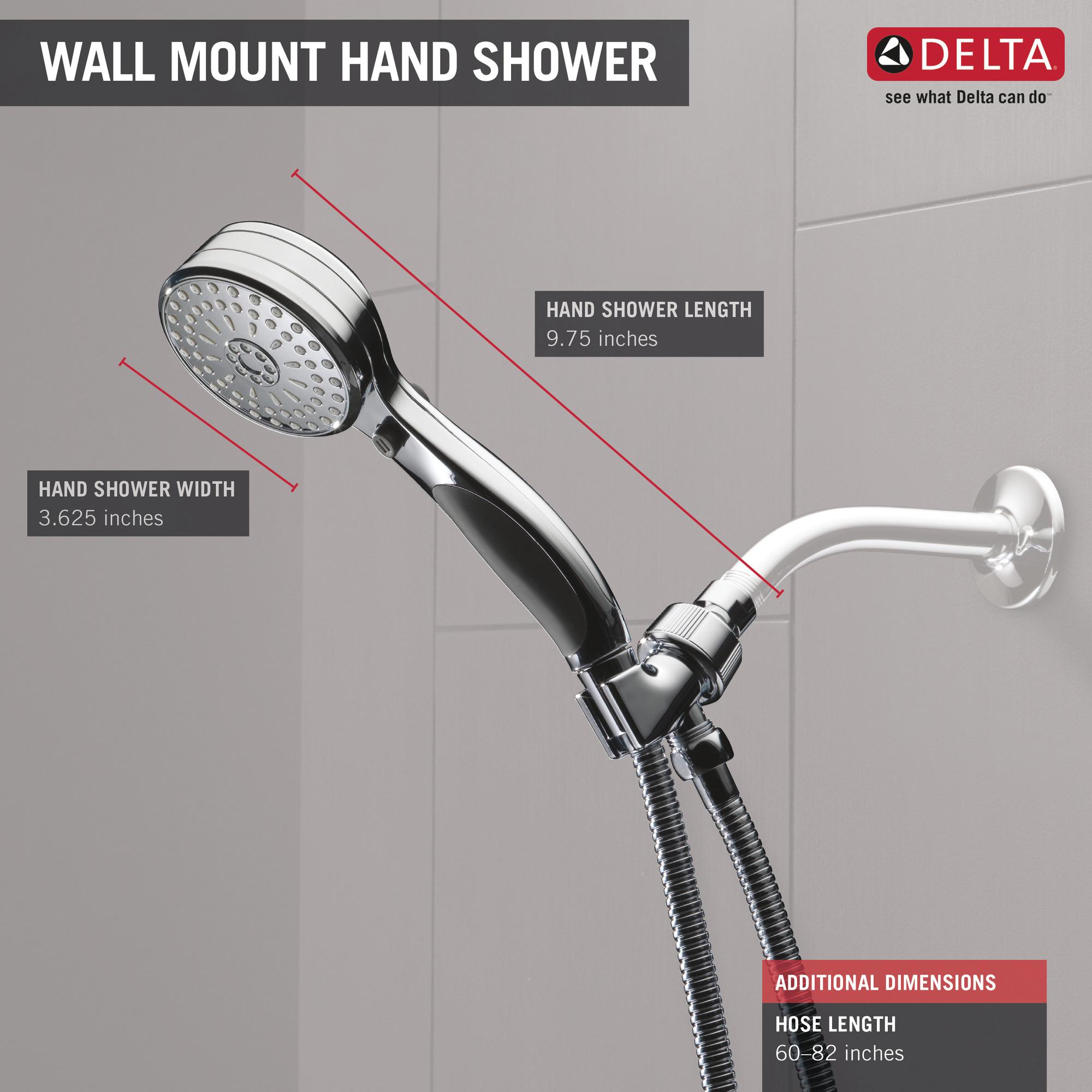 DELTA® Universal Showering 54424-CZ-PK Handshower, 3-5/8 in Spray Face, 2.5 gpm, 60 to 82 in L Hose, Champagne Bronze thumbnail 2