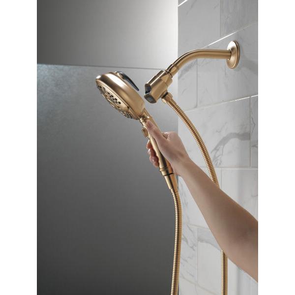 DELTA® Universal Showering 54710-CZ-PK Handshower, 5 in Spray Face, 1.75 gpm, 60 to 82 in L Hose, NPT, Champagne Bronze thumbnail 4