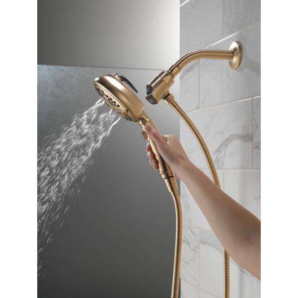 DELTA® Universal Showering 54710-CZ-PK Handshower, 5 in Spray Face, 1.75 gpm, 60 to 82 in L Hose, NPT, Champagne Bronze thumbnail 3