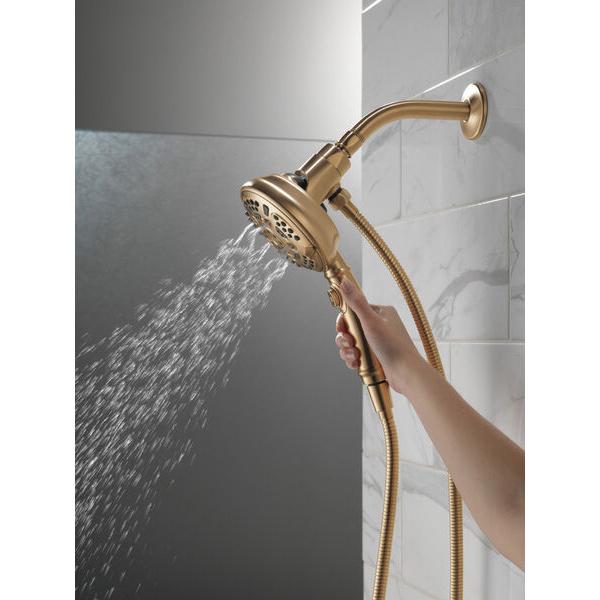 DELTA® Universal Showering 54710-CZ-PK Handshower, 5 in Spray Face, 1.75 gpm, 60 to 82 in L Hose, NPT, Champagne Bronze
