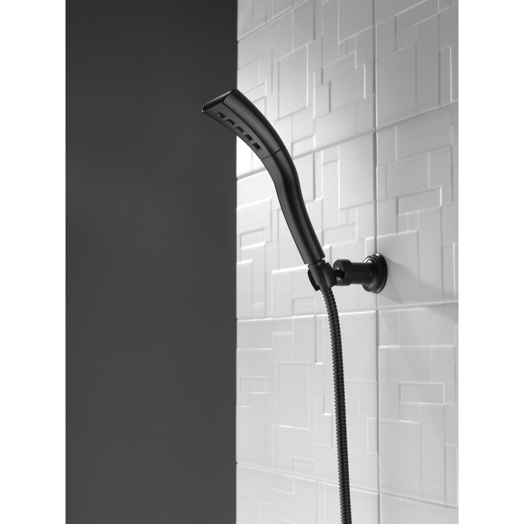 DELTA® Universal Showering 55421-BL Handshower, H2OKinetic® Spray, 1.75 gpm, 60 to 82 in L Hose, Matte Black