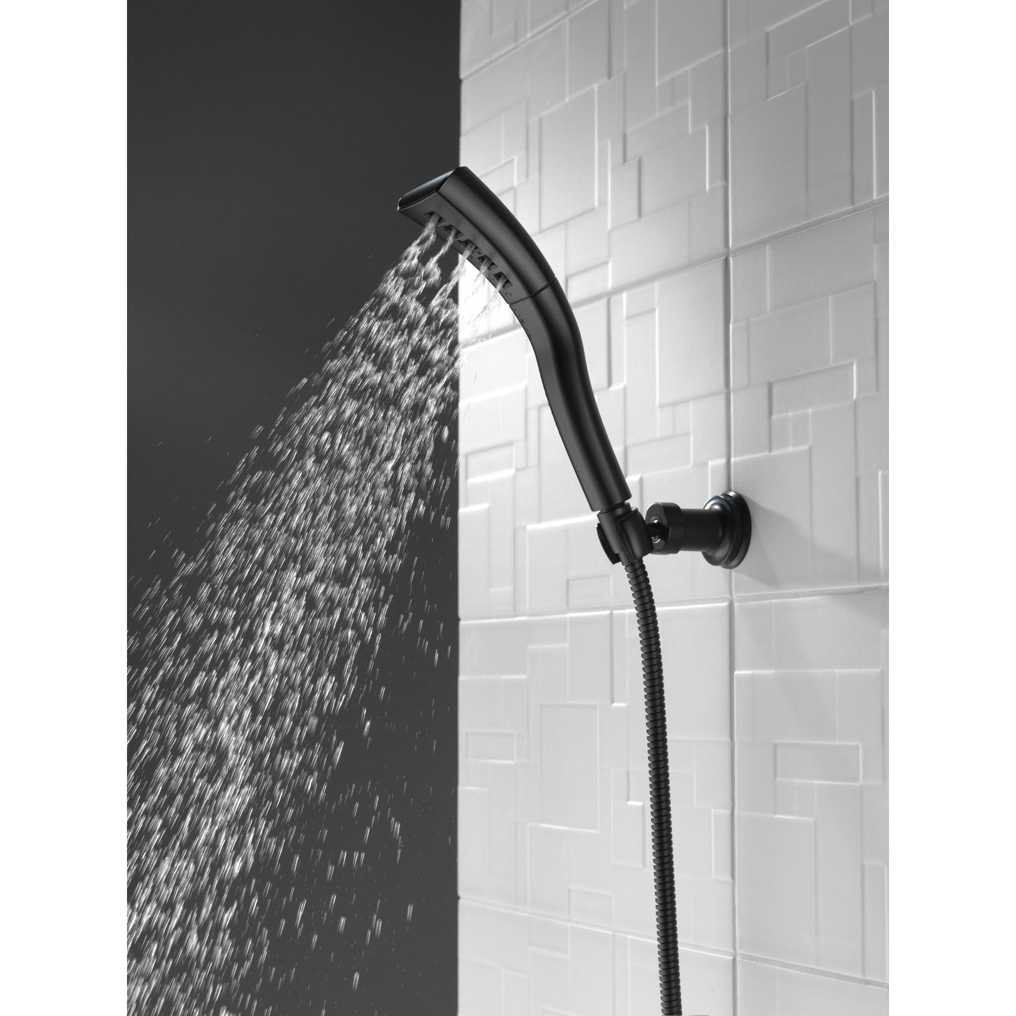 DELTA® Universal Showering 55421-BL Handshower, H2OKinetic® Spray, 1.75 gpm, 60 to 82 in L Hose, Matte Black thumbnail 4