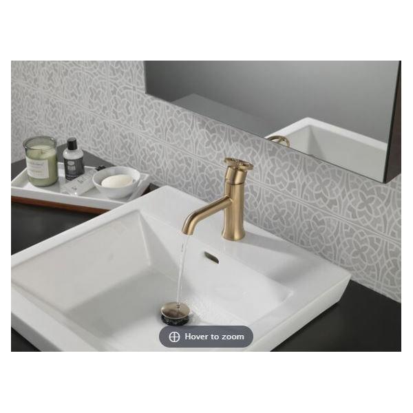 DELTA® Trinsic® 558-CZMPU-DST Bathroom Sink Faucet, 1-Handle, Deck, Single-Handle, Push, Champagne Bronze