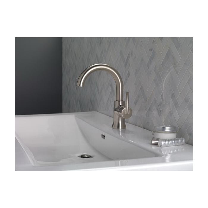 DELTA® Trinsic® 559HA-SS-DST Bathroom Faucet, 1-Handle, Deck, Single-Handle, Pop-Up, Brilliance® Stainless