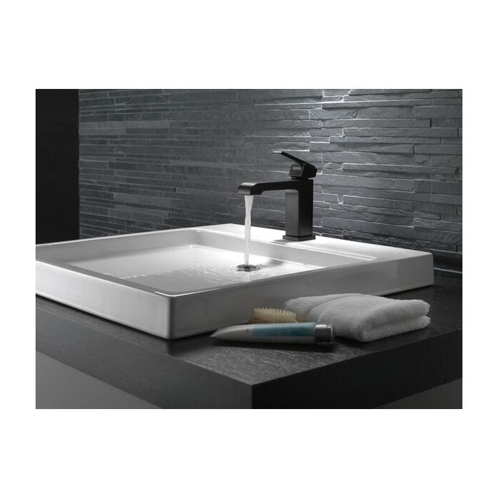 DELTA® Ara® 567LF-BLMPU Bathroom Faucet, 1-Handle, Deck, Pop-Up, Matte Black thumbnail 4