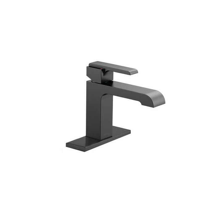 DELTA® Ara® 567LF-BLMPU Bathroom Faucet, 1-Handle, Deck, Pop-Up, Matte Black