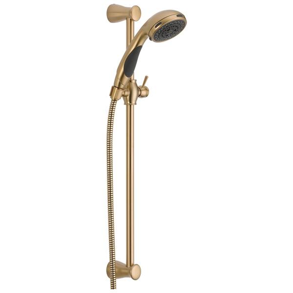 DELTA&reg; 57014-CZ Lahara&reg; Premium Hand Shower, 3 Shower Head, 2.5 gpm, 70 in L Hose, 1/2-14 Male NPSM Connection, Brilliance&reg; Champagne Bronze, Slide Bar: Yes, Import