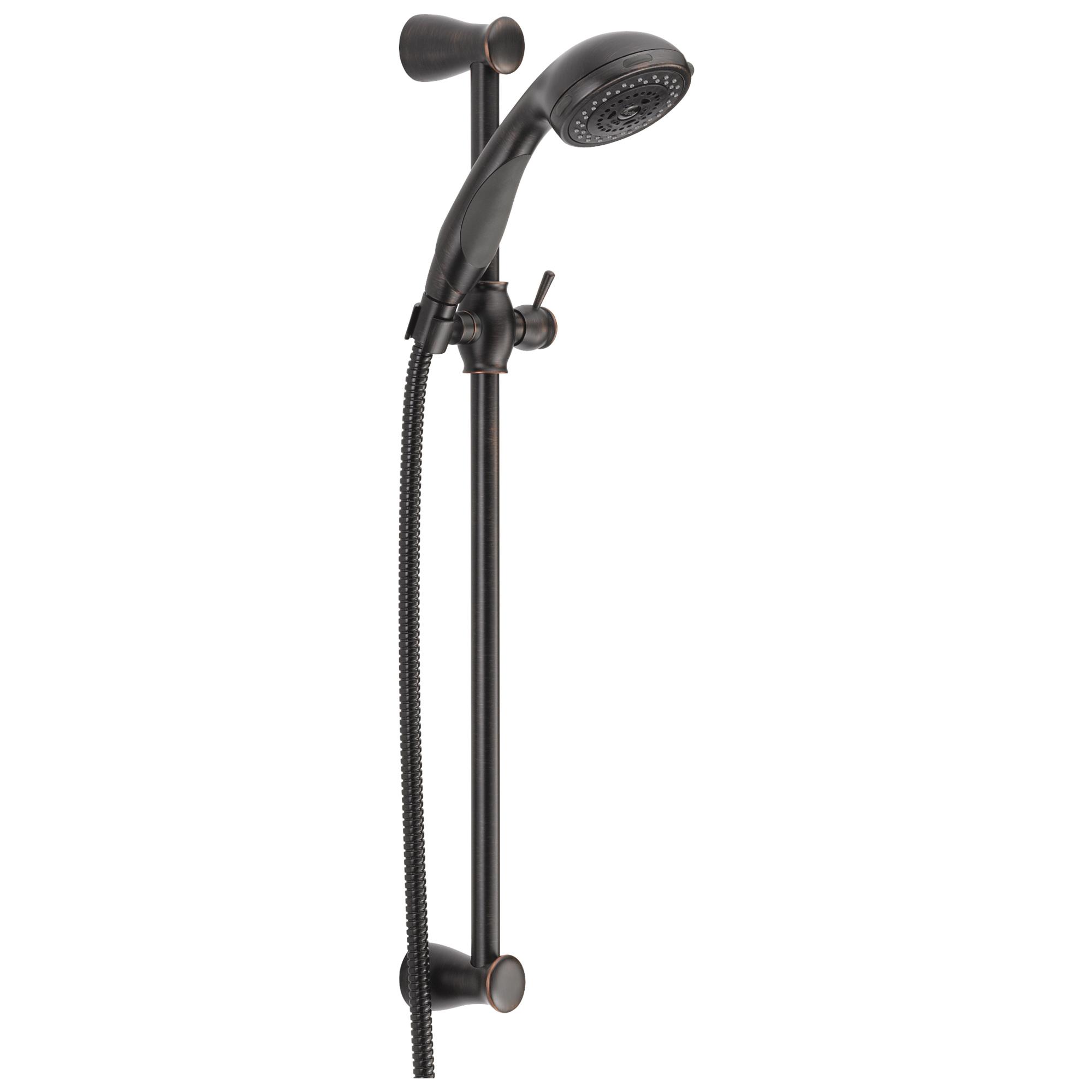 DELTA&reg; 57014-RB Lahara&reg; Premium Hand Shower, 3 Shower Head, 2.5 gpm, 70 in L Hose, 1/2-14 Male NPSM Connection, Venetian Bronze, Slide Bar: Yes, Import