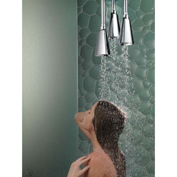 DELTA® Zura® 57140 Pendant Raincan Showerhead, 1.75 gpm, 1-Spray, Ceiling Mounting, 3-3/16 in Head, Chrome thumbnail 3