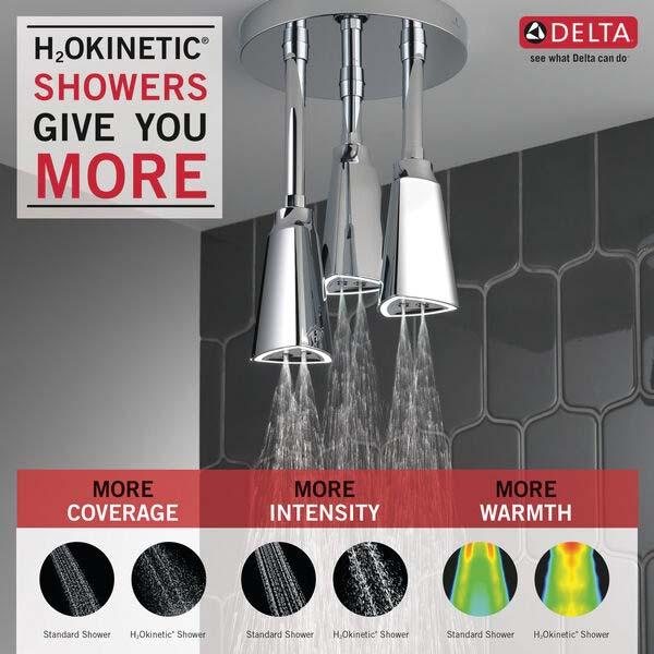 DELTA® Universal Showering 57140-25-L Pendant Raincan Showerhead, 2.5 gpm, 1 -Spray, Ceiling Mounting, 3-3/16 in Head thumbnail 3