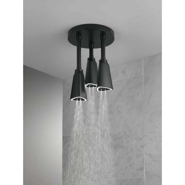 DELTA® Universal Showering 57140-BL25-L Pendant Raincan Showerhead, 2.5 gpm, 1 -Spray, Ceiling Mounting, Matte Black thumbnail 3