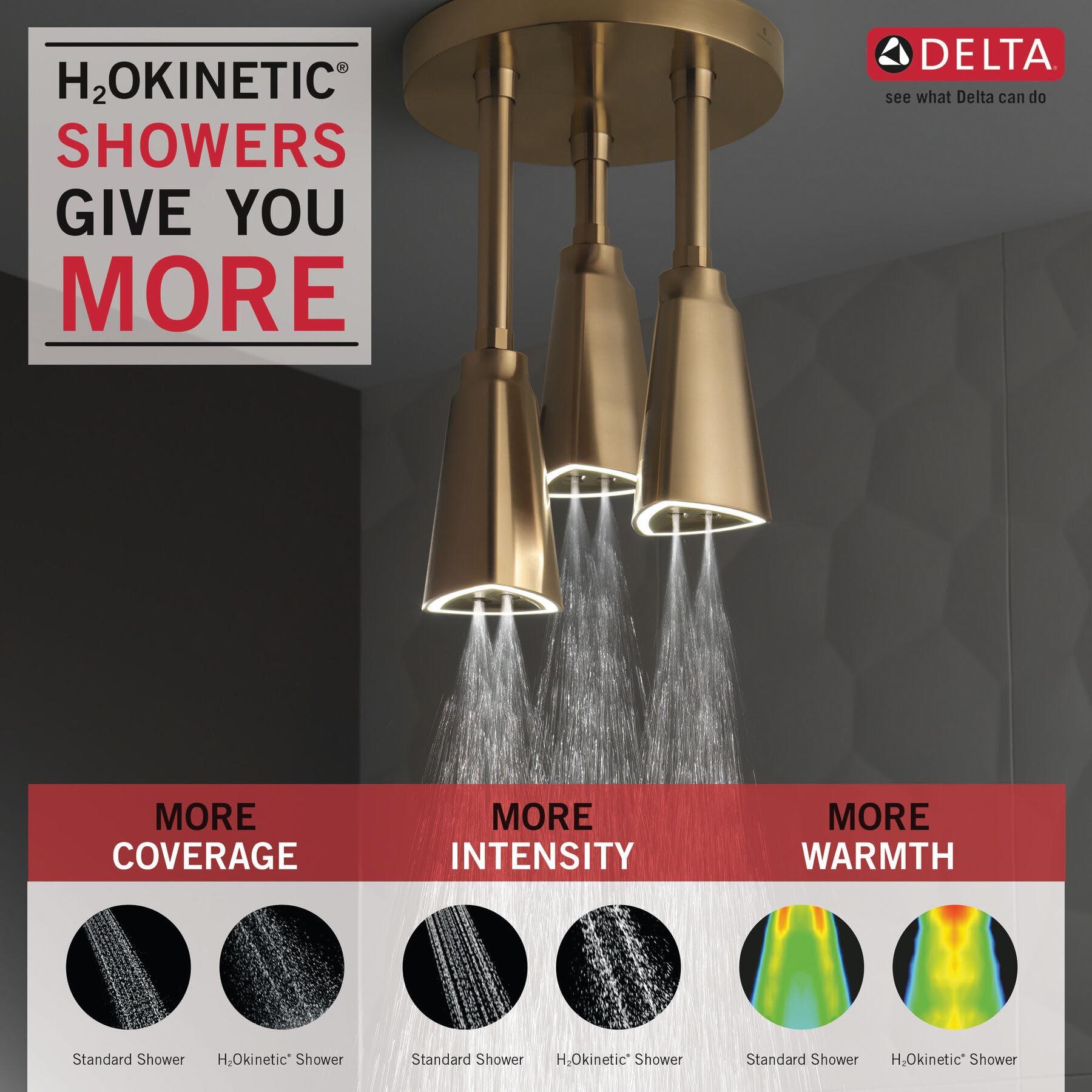 DELTA® H2Okinetic® Universal Showering 57140-CZ25-L Raincan Showerhead With LED Light, 2.5 gpm, 1-Spray thumbnail 2