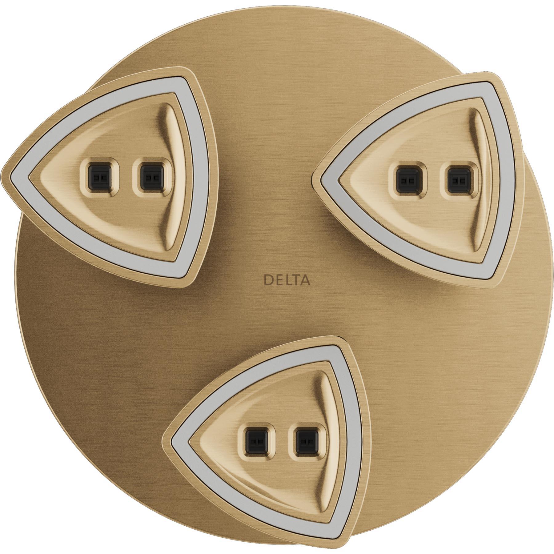 DELTA® H2Okinetic® Universal Showering 57140-CZ25-L Raincan Showerhead With LED Light, 2.5 gpm, 1-Spray thumbnail 4