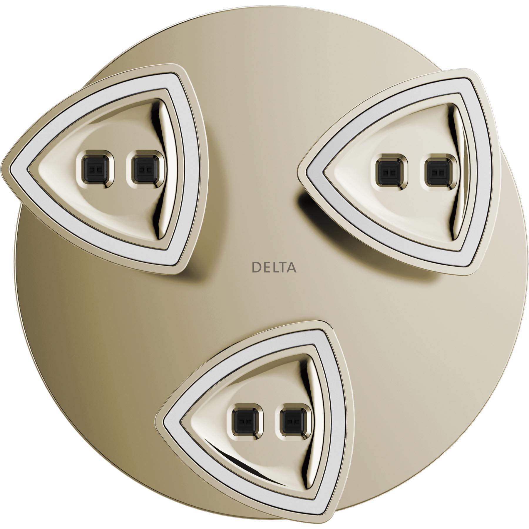DELTA® H2Okinetic® Universal Showering 57140-PN25-L Raincan Showerhead With LED Light, 2.5 gpm, 1-Spray thumbnail 4