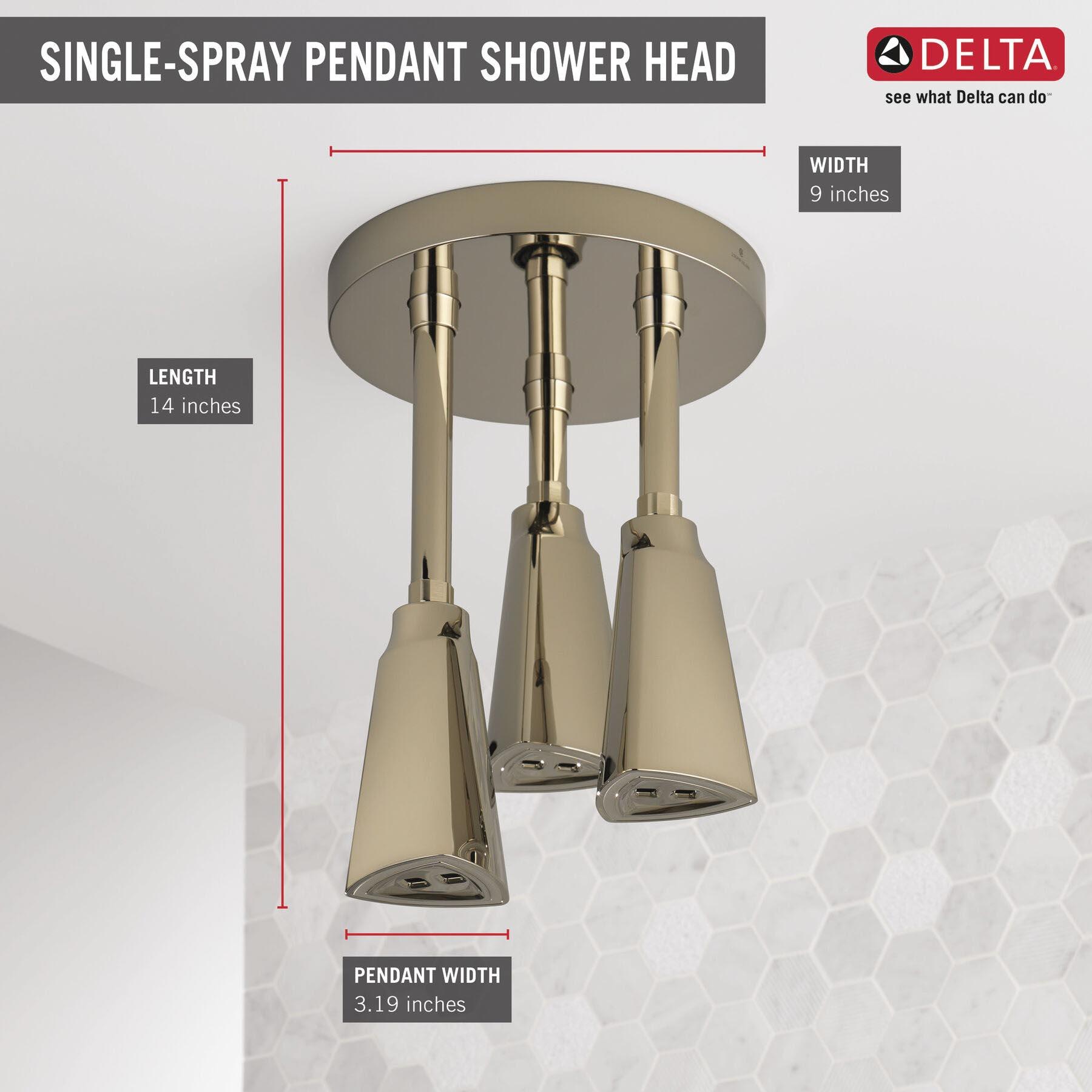 DELTA® H2Okinetic® Universal Showering 57140-PN25-L Raincan Showerhead With LED Light, 2.5 gpm, 1-Spray thumbnail 3