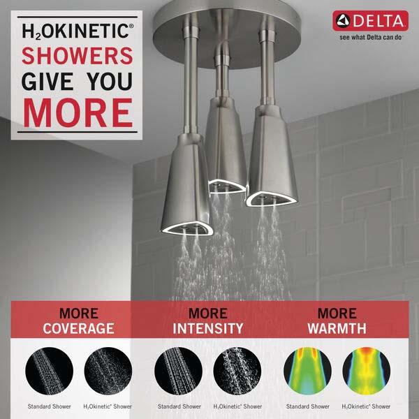 DELTA® Universal Showering 57140-SS25-L Pendant Raincan Showerhead, 2.5 gpm, 1 -Spray, Ceiling Mounting, Stainless thumbnail 4