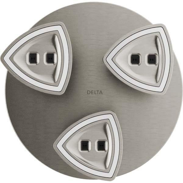 DELTA® Universal Showering 57140-SS25-L Pendant Raincan Showerhead, 2.5 gpm, 1 -Spray, Ceiling Mounting, Stainless thumbnail 2