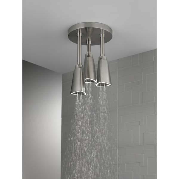 DELTA® Universal Showering 57140-SS25-L Pendant Raincan Showerhead, 2.5 gpm, 1 -Spray, Ceiling Mounting, Stainless thumbnail 3