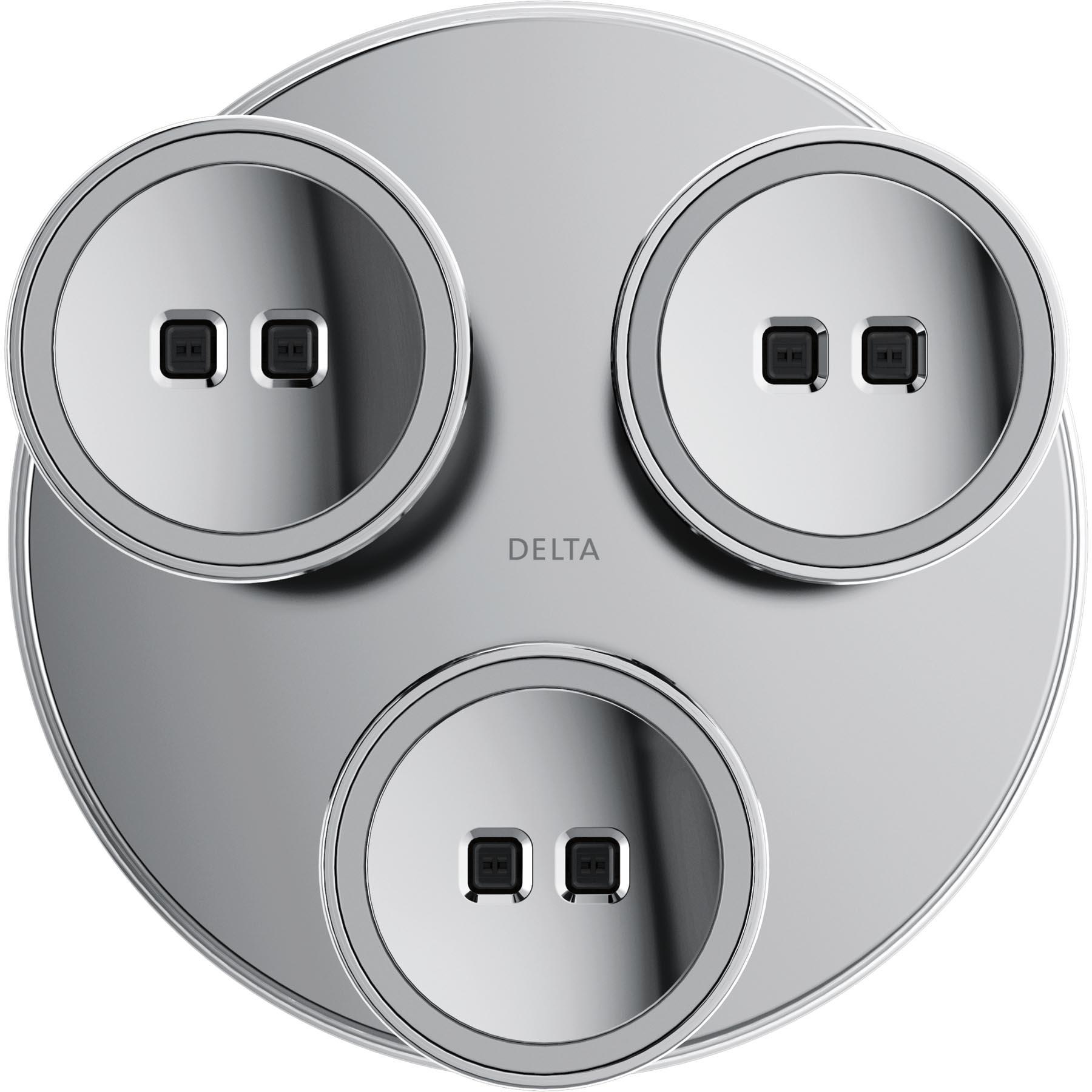DELTA® H2Okinetic® Universal Showering 57190-25-L Raincan Showerhead With LED Light, 2.5 gpm, 1-Spray, Chrome thumbnail 4
