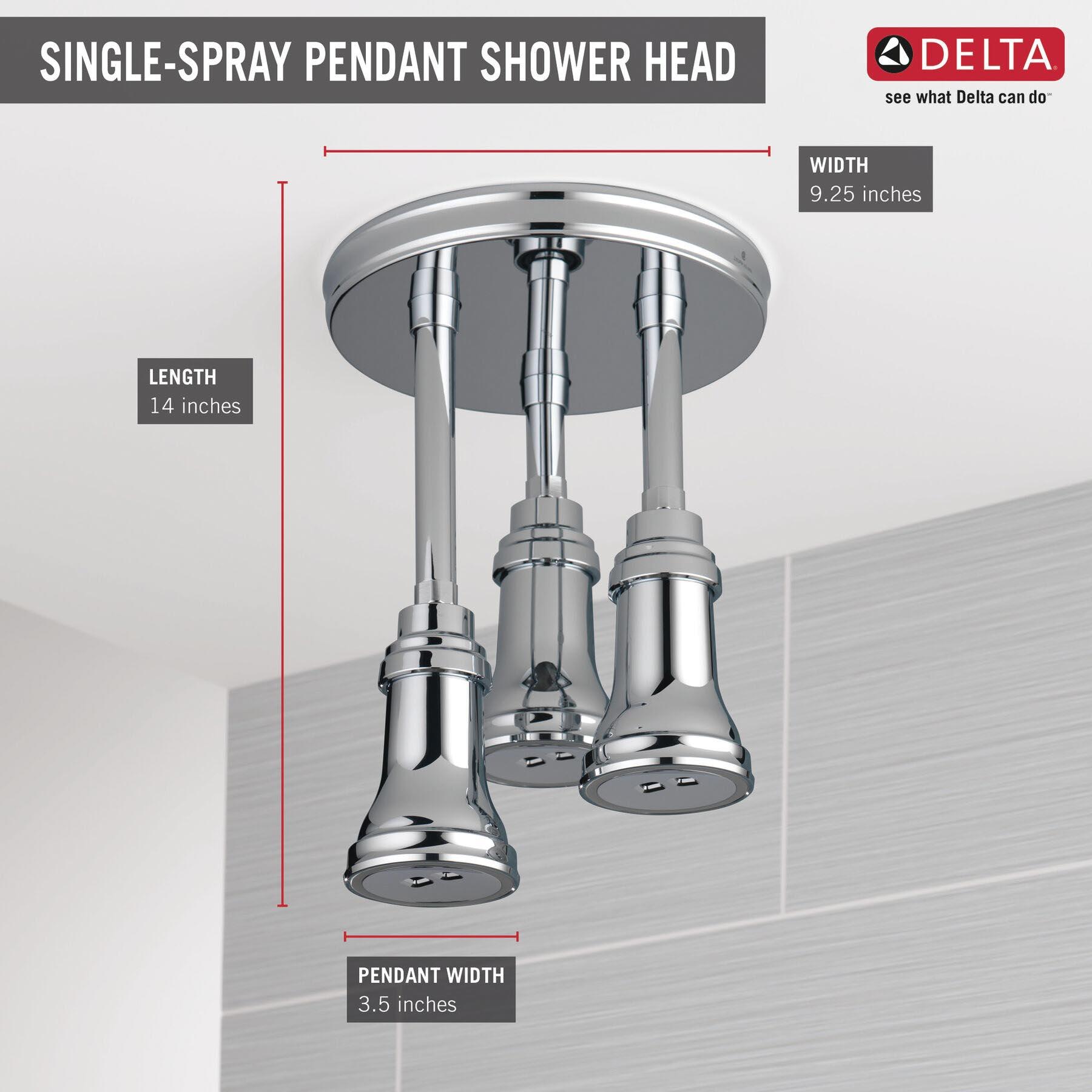 DELTA® H2Okinetic® Universal Showering 57190-25-L Raincan Showerhead With LED Light, 2.5 gpm, 1-Spray, Chrome