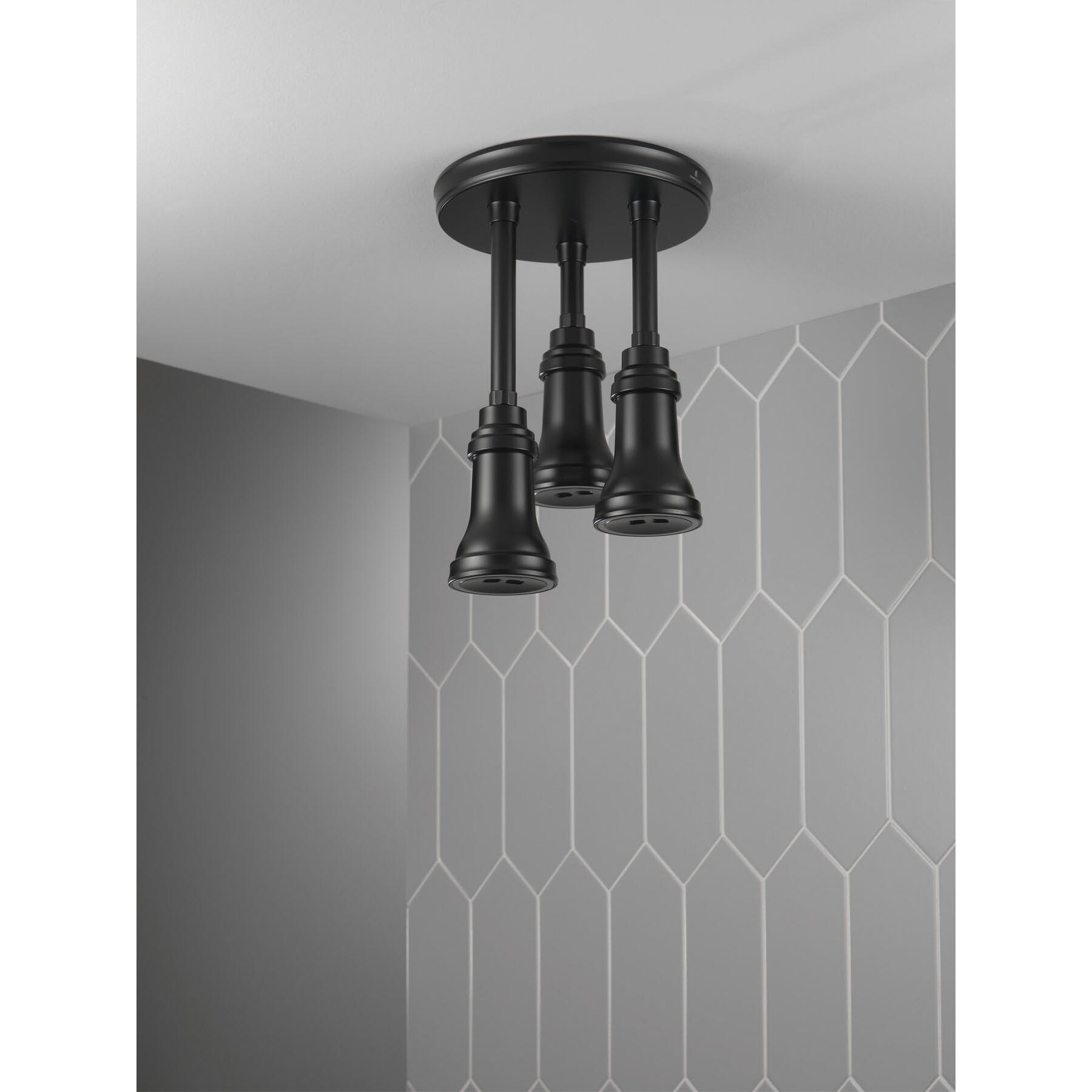 DELTA® H2Okinetic® Universal Showering 57190-BL25-L Raincan Showerhead With LED Light, 2.5 gpm, 1-Spray, Matte Black thumbnail 2