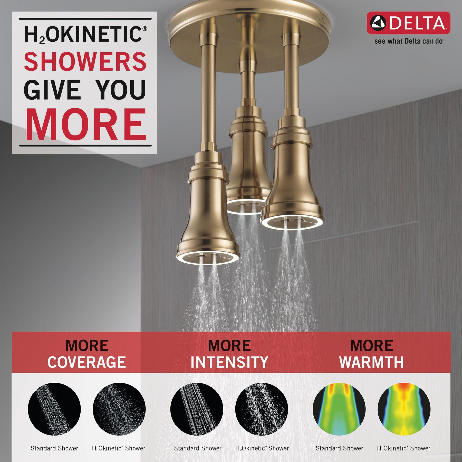 DELTA® H2Okinetic® Universal Showering 57190-CZ25-L Raincan Showerhead With LED Light, 2.5 gpm, 1-Spray thumbnail 2