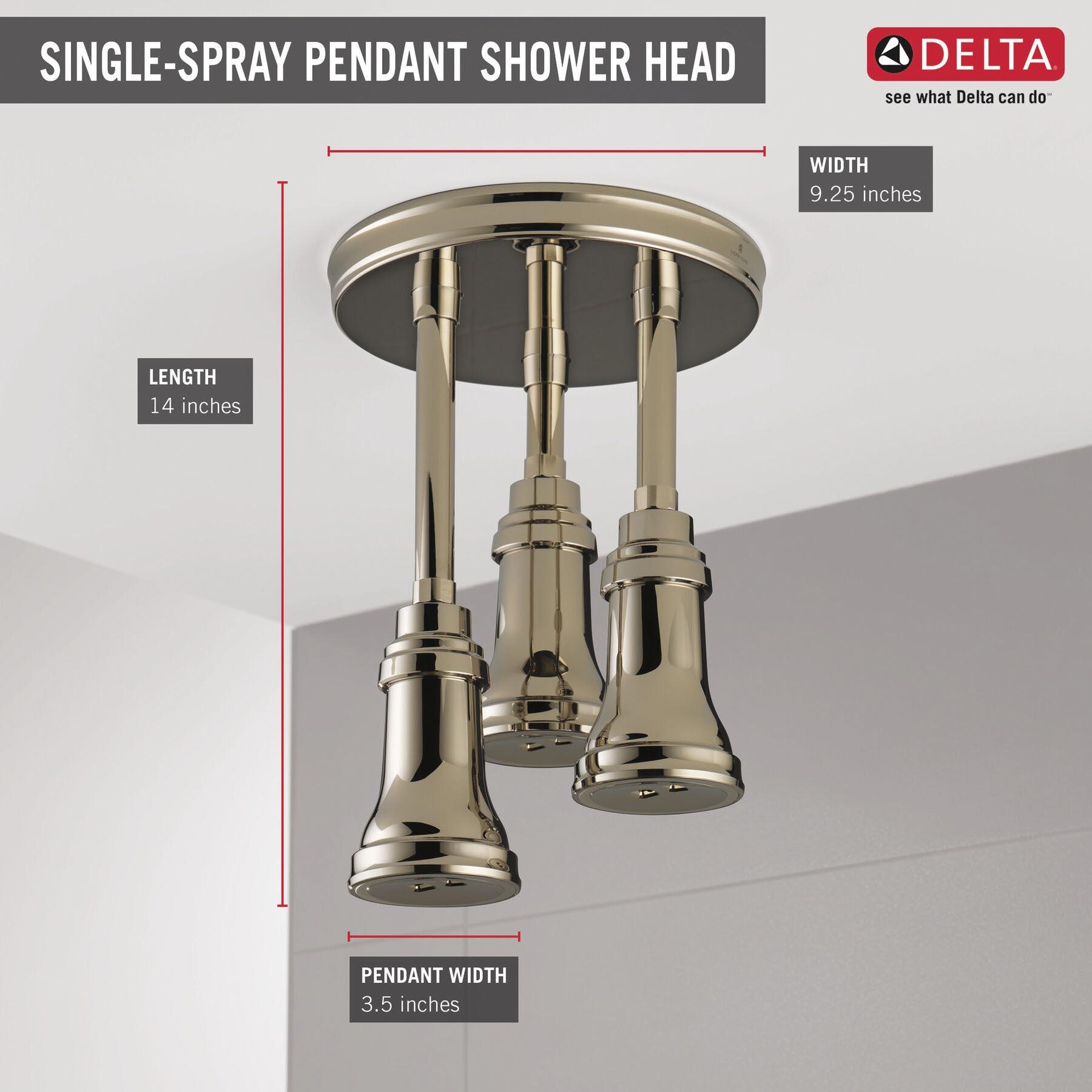 DELTA® H2Okinetic® Universal Showering 57190-PN25-L Raincan Showerhead With LED Light, 2.5 gpm, 1-Spray thumbnail 2