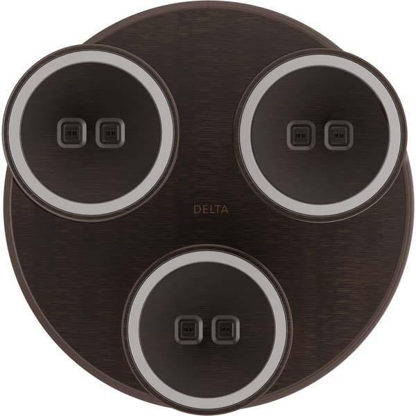 DELTA® Universal Showering 57190-RB25-L Pendant Raincan Showerhead, 2.5 gpm, 1 -Spray, Ceiling Mounting, 3-1/2 in Head