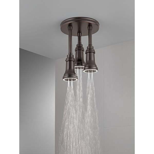 DELTA® Universal Showering 57190-RB25-L Pendant Raincan Showerhead, 2.5 gpm, 1 -Spray, Ceiling Mounting, 3-1/2 in Head thumbnail 2