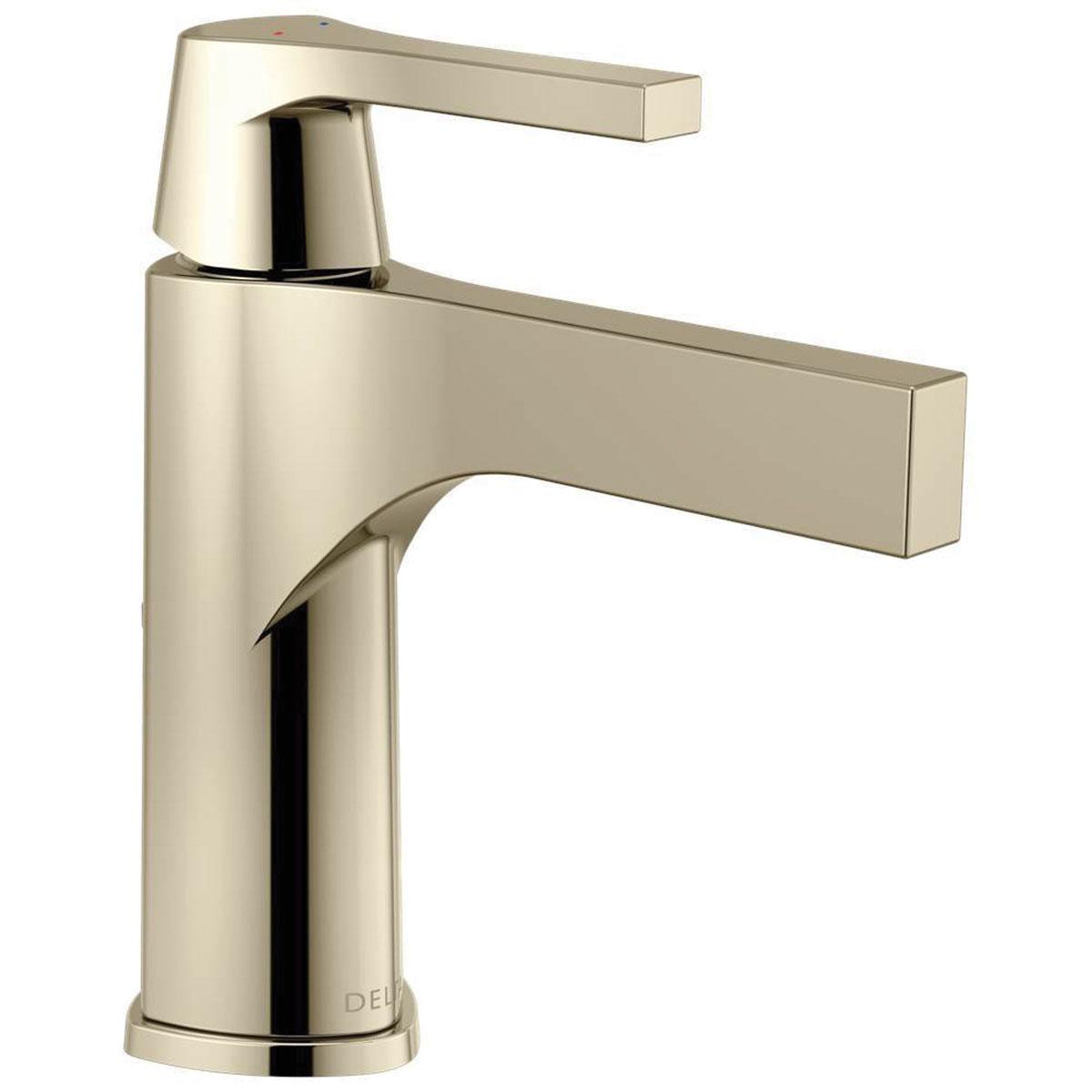 DELTA® Zura® 574-PNMPU-DST Bathroom Faucet, 1-Handle, Deck, Single-Handle, Pop-Up, Polished Nickel