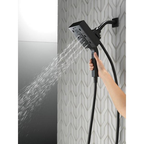 DELTA® Universal Showering 58473-BL25 Shower, 5-15/16 in Spray Face, 2.5 gpm, 60 to 82 in L Hose, Matte Black