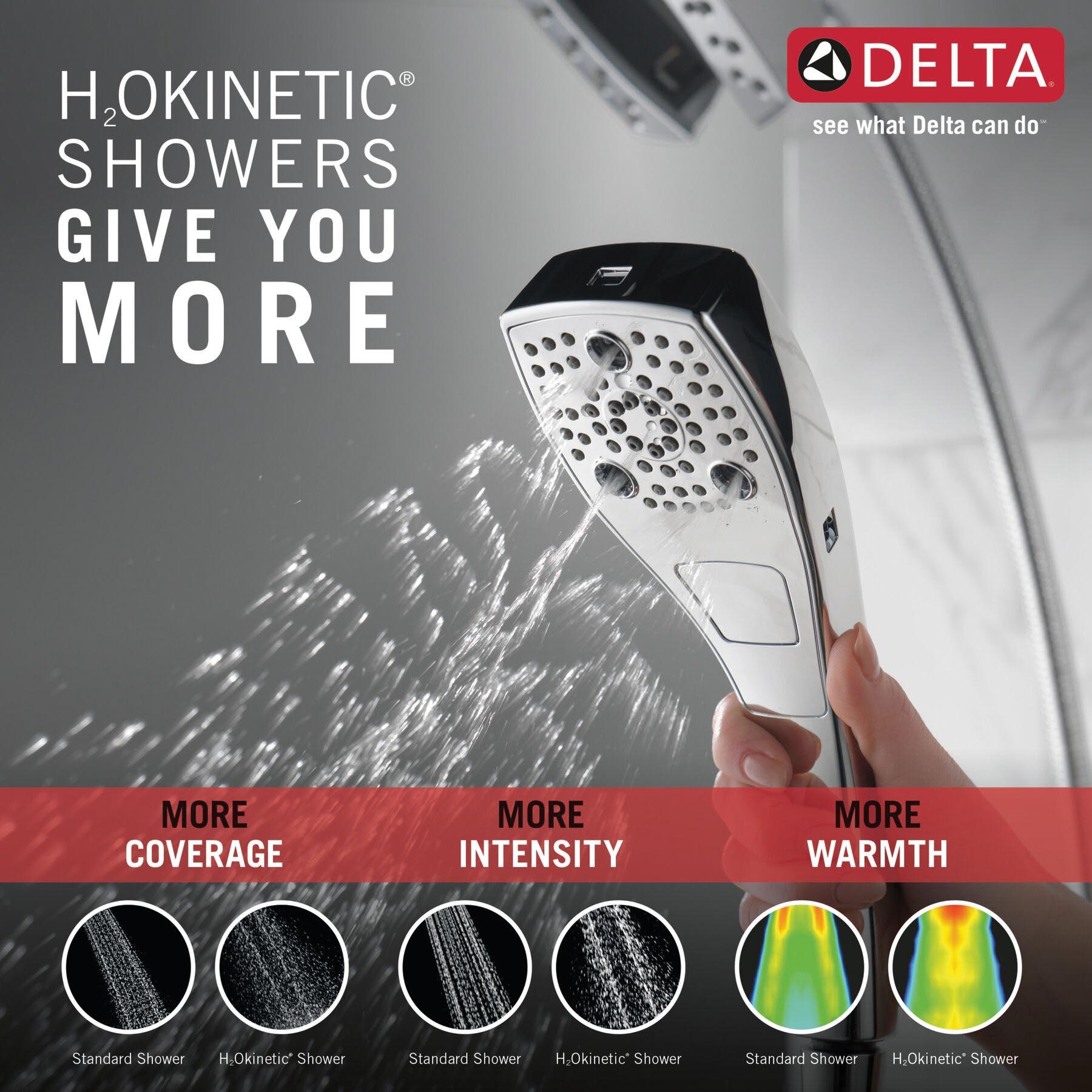 DELTA® H2Okinetic® In2ition® Universal Showering 58474-PR 2-In-1 Shower, 1.75 gpm, 5-Spray, Lumicoat Chrome thumbnail 2