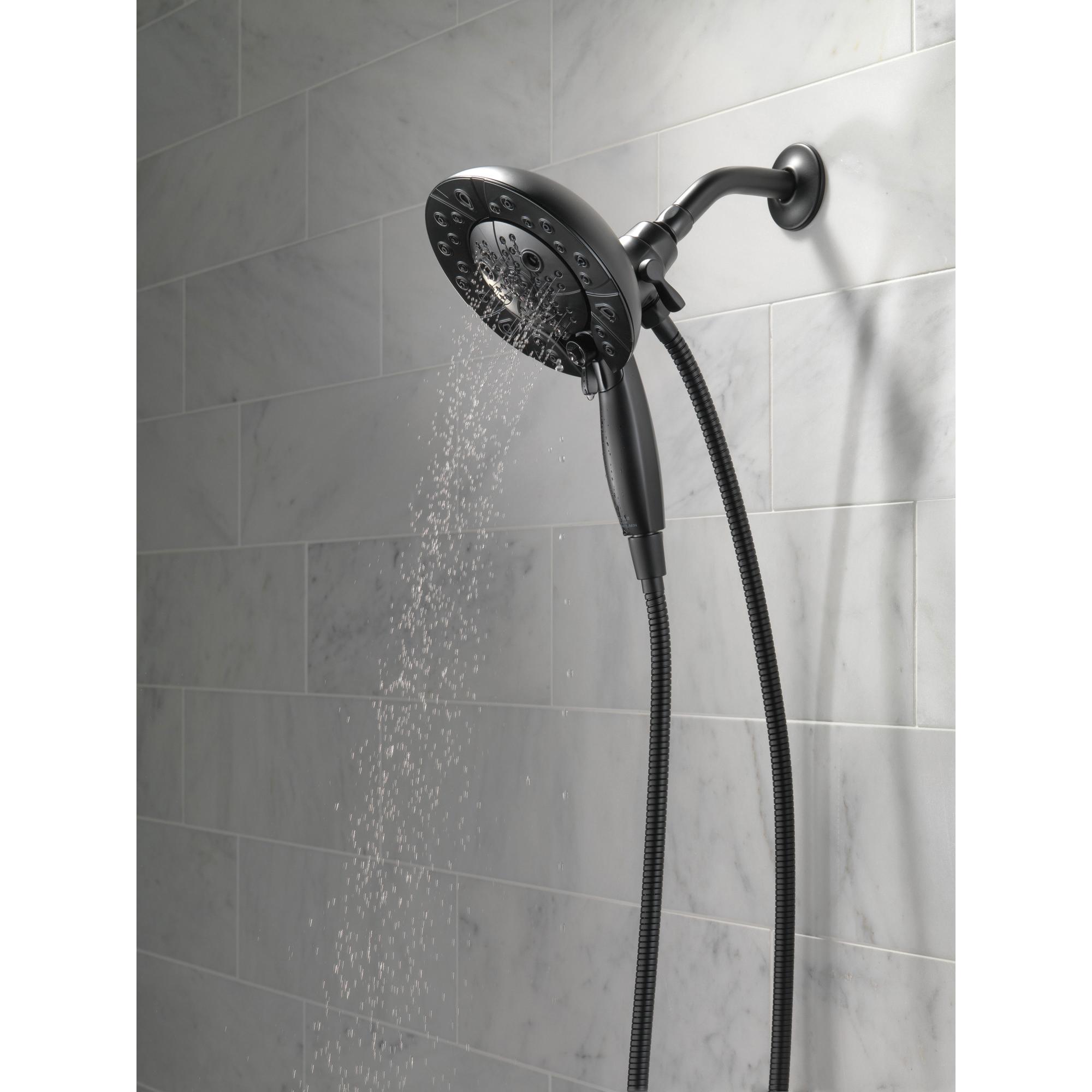 DELTA® Universal Showering 58480-BL25-PK Shower, 6-7/8 in Spray Face, 2.5 gpm, 60 to 82 in L Hose, Female, Matte Black