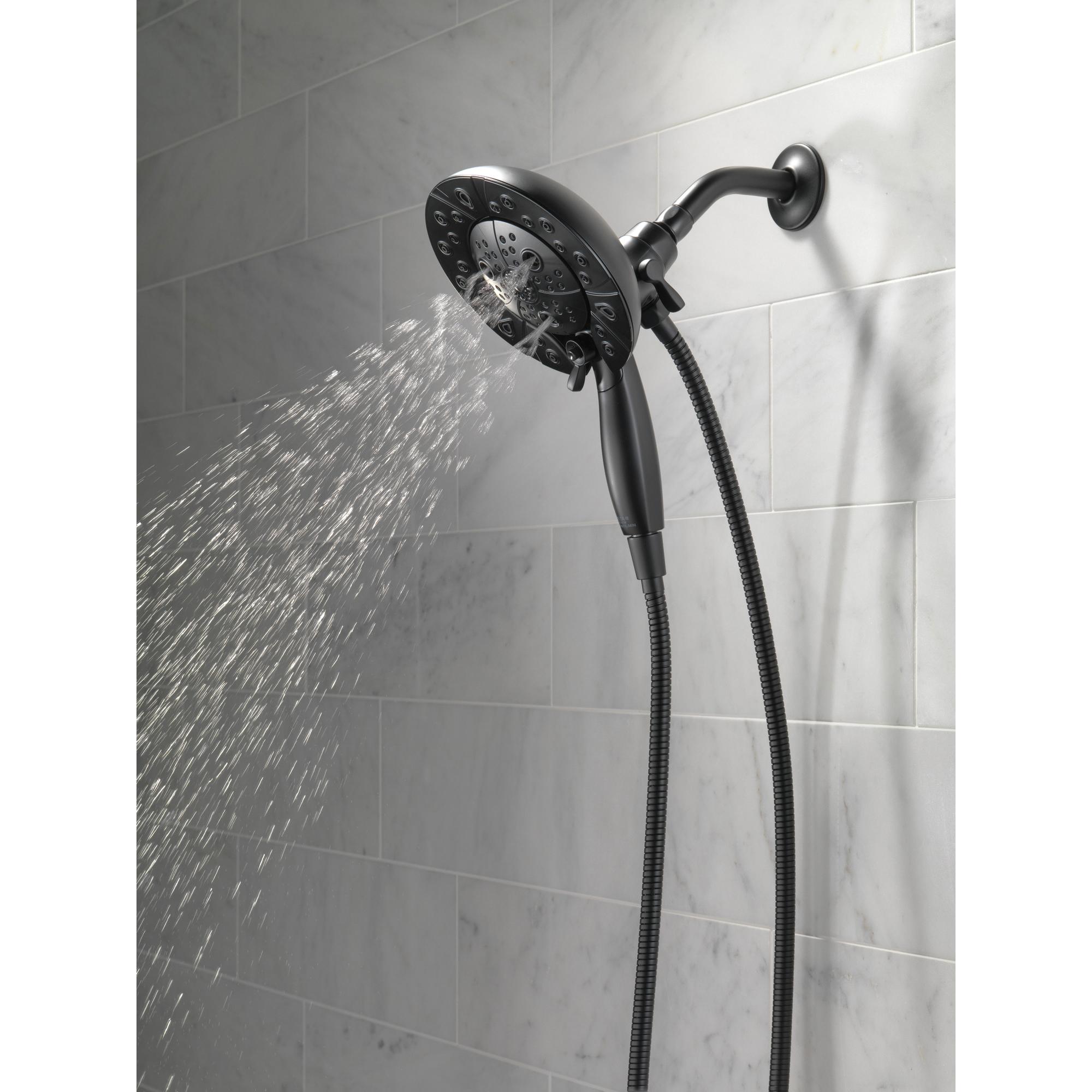 DELTA® Universal Showering 58480-BL25-PK Shower, 6-7/8 in Spray Face, 2.5 gpm, 60 to 82 in L Hose, Female, Matte Black thumbnail 4