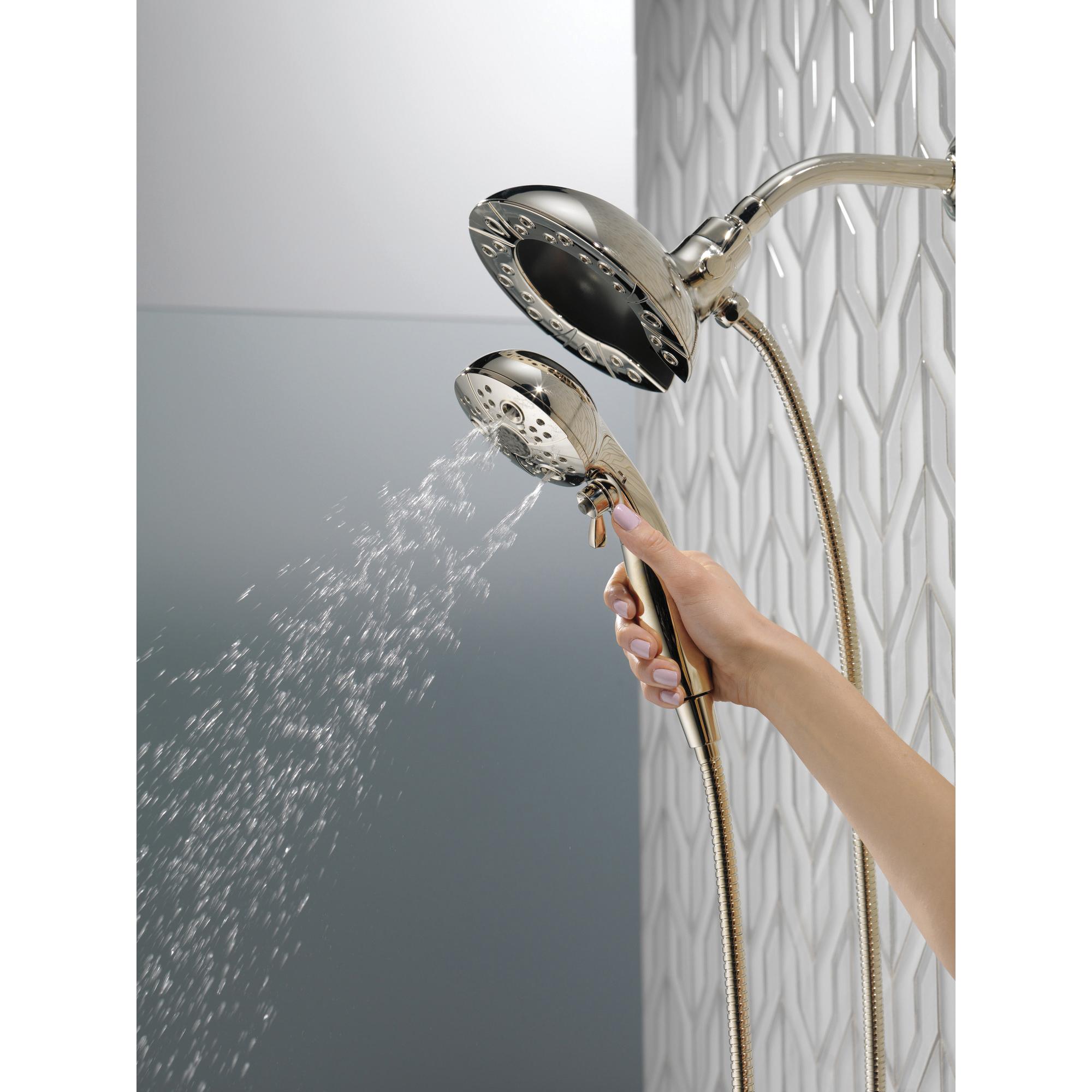 DELTA® Universal Showering 58480-PN-PK Shower, 6-7/8 in Spray Face, 1.75 gpm, 60 to 82 in L Hose, Female