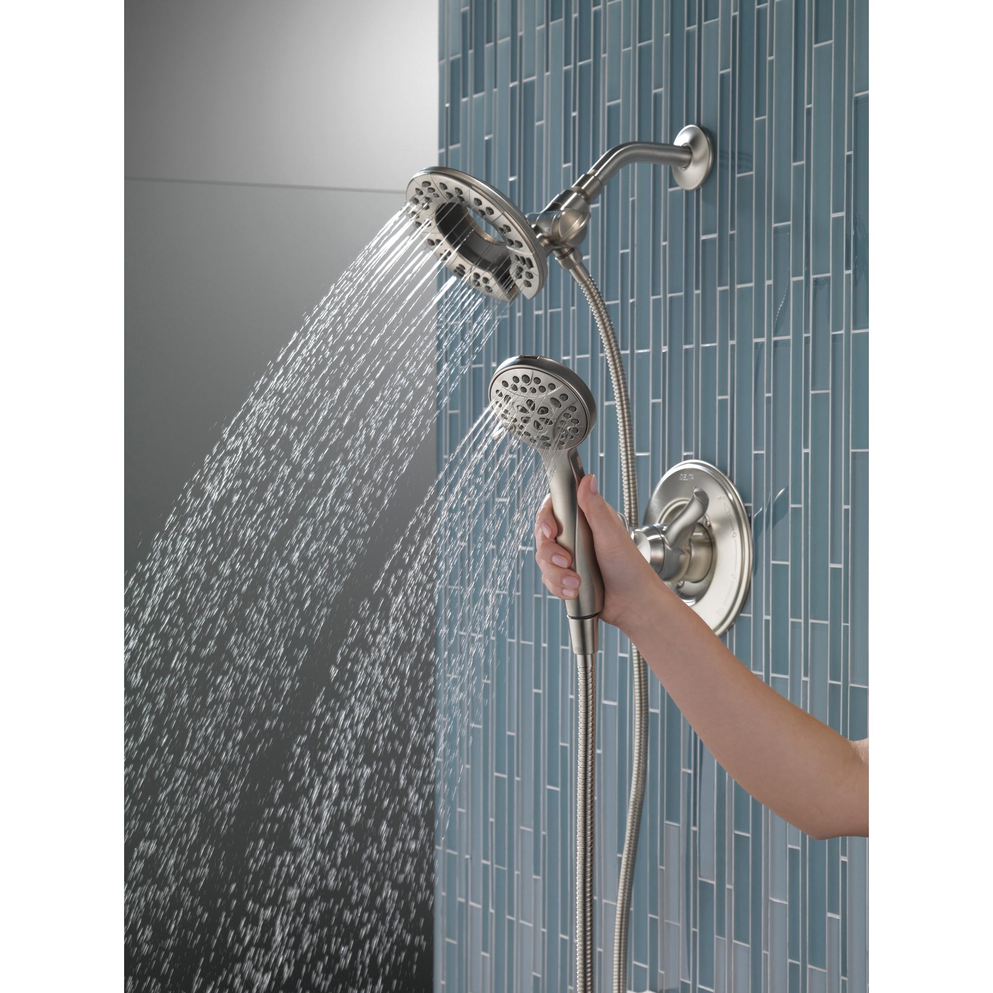 DELTA® Universal Showering 58499-SS Shower, 6 in Spray Face, Full Body, Full with Massage, Massaging, Pause Spray