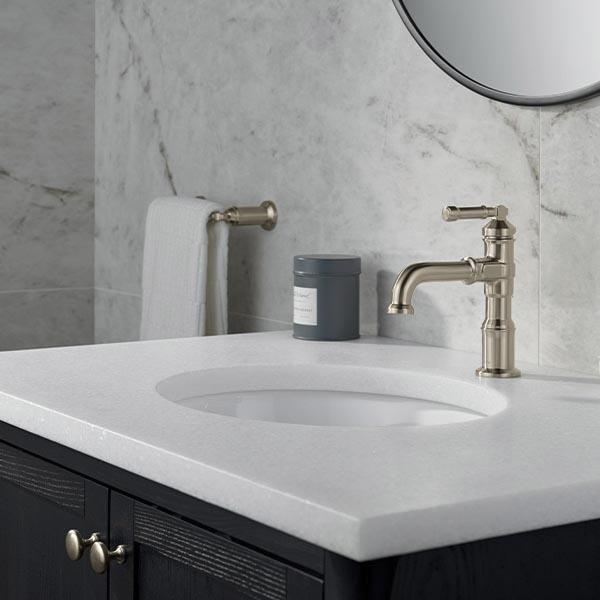 DELTA® Broderick® 584-SS-PR-DST Bathroom Faucet With Diamond Seal® Technology, 1-Handle, Deck, Single-Hole, Push Pop-Up thumbnail 3