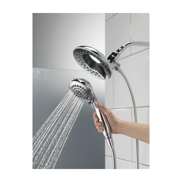 DELTA® In2ition® 58569-PK Hand Shower, 6-13/16 in Spray Face, Full Spray, 1.75 gpm, 60 to 82 in L Hose, Chrome