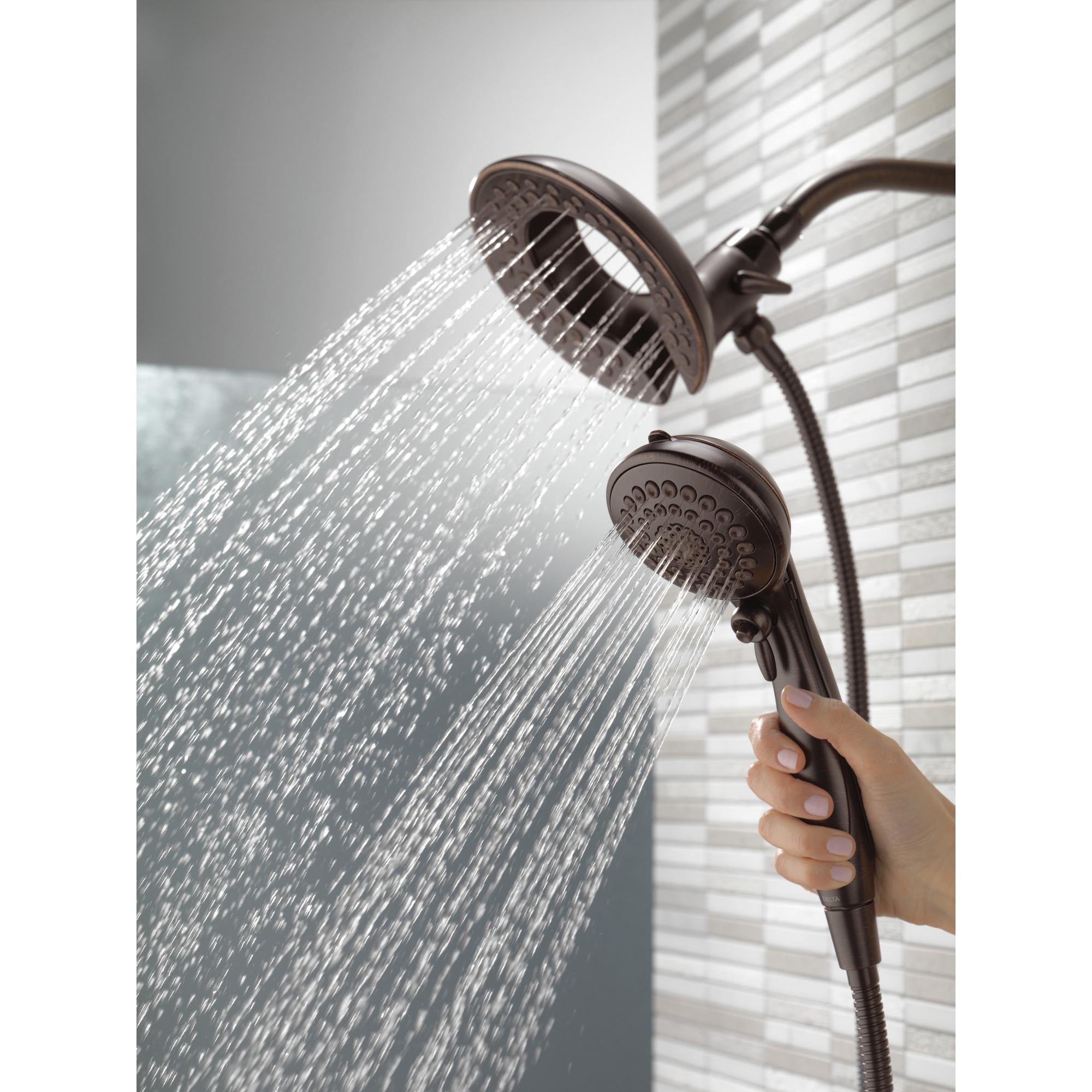 DELTA® Universal Showering 58569-RB25-PK Shower, 6-13/16 in Spray Face, 2.5 gpm, 60 to 82 in L Hose, Venetian Bronze